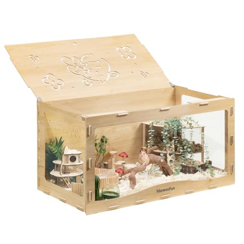 MEWOOFUN Holz Hamsterkäfig groß für syrische Hamster, Zwerg Hamster und Meerschweinchen...